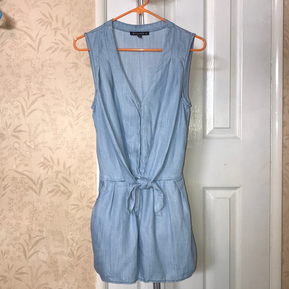 Chambray Tie Front Romper